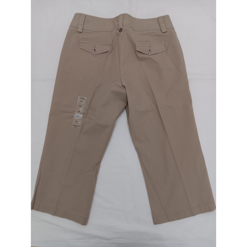 Dockers Womens Size 10 Khaki Capri Pants Cropped Stretch Cotton Blend Casual - Picture 9 of 15